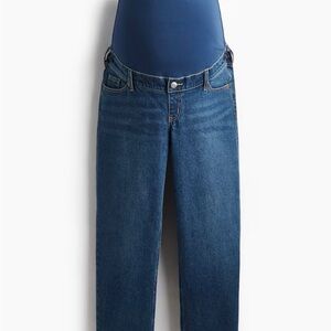 H&M Blue Denim Maternity straight ankle jeans
